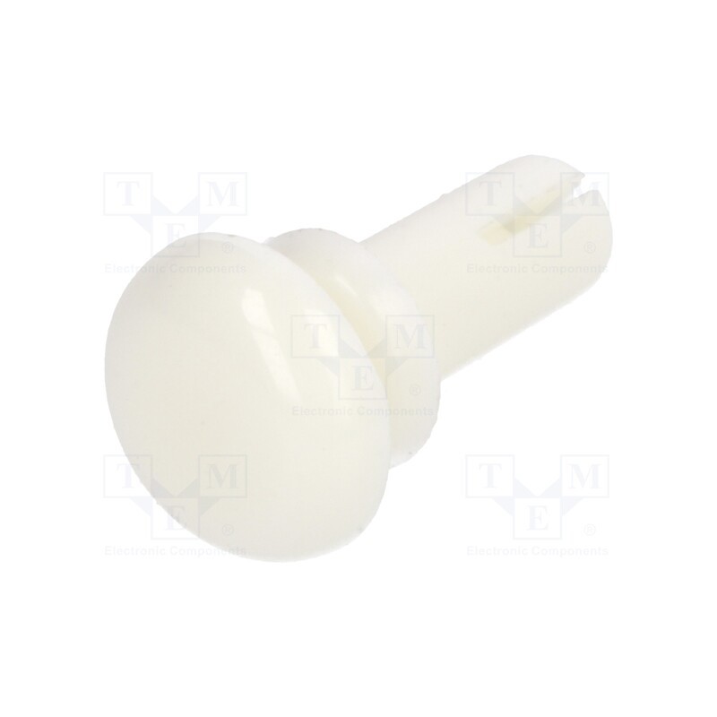 50 pcs : 8G4013.0X5.0W - Rivet, polyamide, L.rivet: 6.5mm, Panel cutout diam: 3.1mm, white