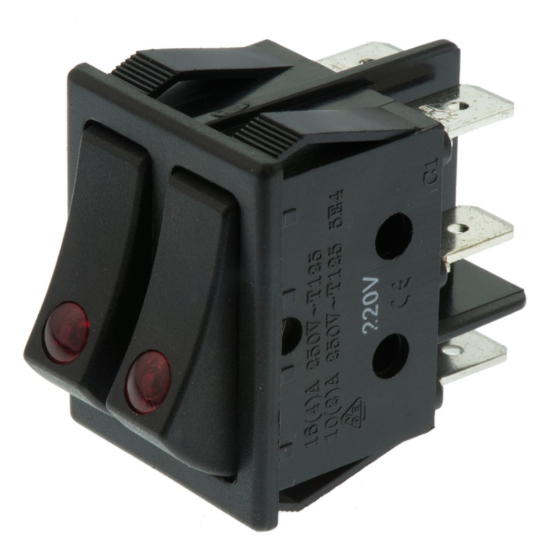 1 pcs - ZF DPST, On-None-Off Rocker Switch Panel Mount