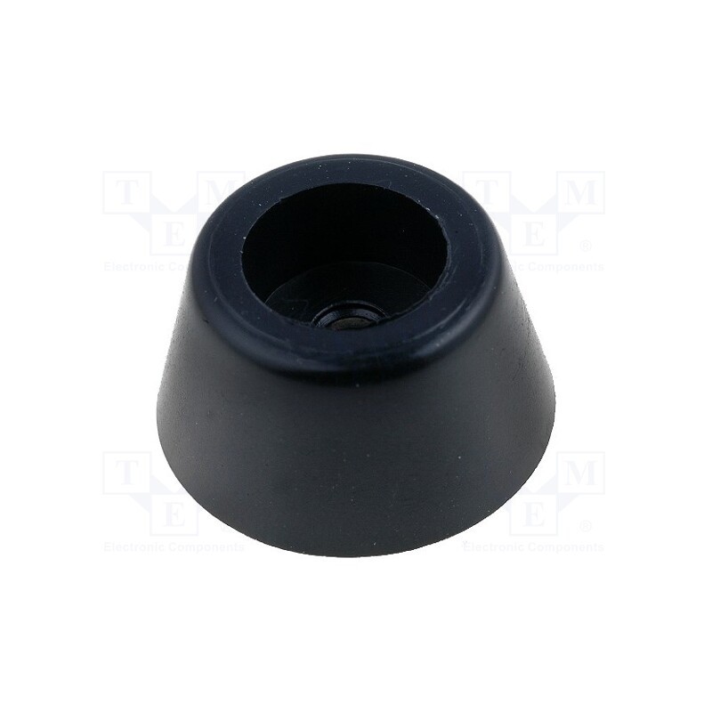 50 pcs : NF-008 - Foot, black, PVC, A: 20mm, B: 15mm, C: 9.8mm, E: 10.5mm, D: 3mm, F: 5mm