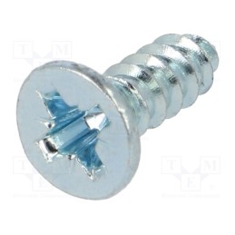 500 pcs : 2105748 - Screw, for metal, 3.9x13, Head: countersunk, Pozidriv, PZ2, zinc