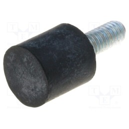 10 pcs : DVA.4-10-10-M4-10-55 - Vibroisolation foot, Ø: 10mm, H: 10mm, Shore hardness: 55±5, 59N