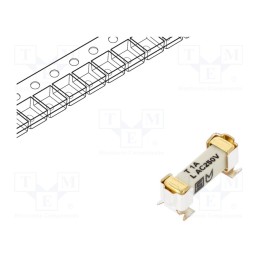 10 pcs : 3404.2416.22 - Fuse: fuse, time-lag, 1A, 250VAC, 125VDC, SMD, ceramic, 4.2x11.1mm