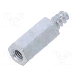 50 pcs : 224ST3.3X12 - Screwed spacer sleeve, 12mm, Int.thread: M3, Ext.thread: ST3,3