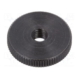 10 pcs : DIN 467-M5 - Knob, Ø: 20mm, Int.thread: M5, H: 5mm, steel, DIN 467, knurled