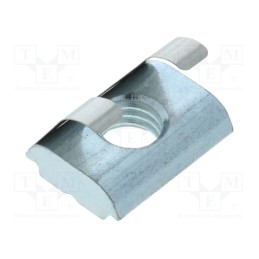 10 pcs : 096168F - Nut, for profiles, Width of the groove: 10mm, with spring leaf
