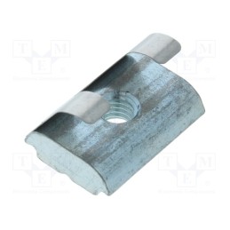 10 pcs : 096165F - Nut, for profiles, Width of the groove: 10mm, with spring leaf