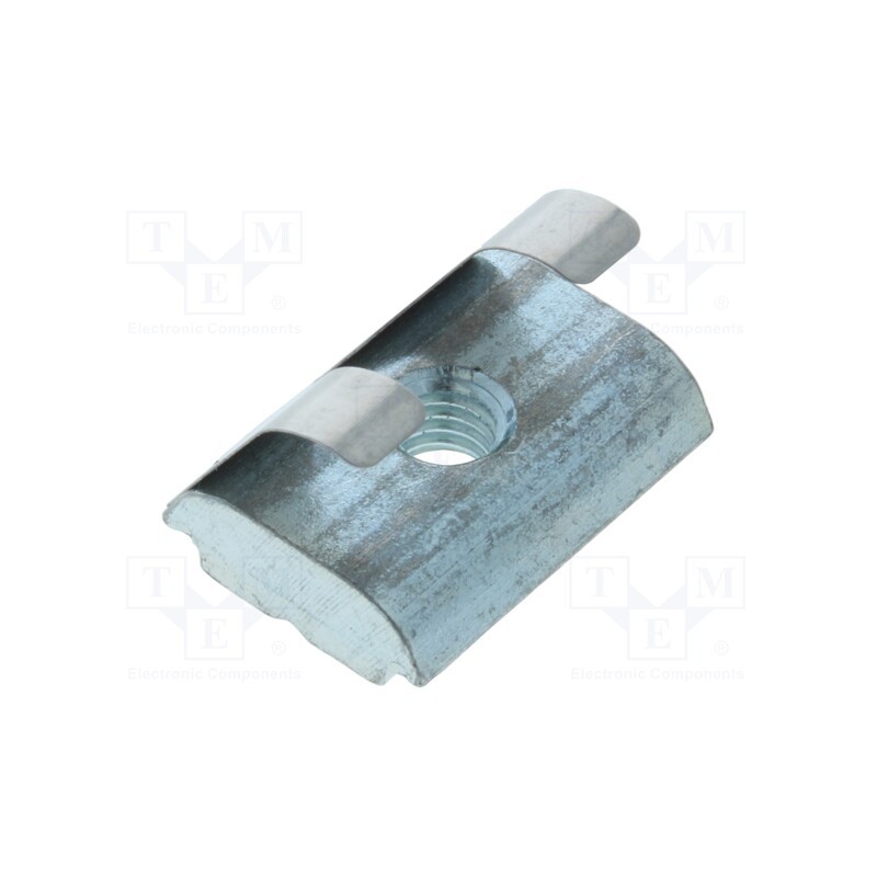 10 pcs : 096165F - Nut, for profiles, Width of the groove: 10mm, with spring leaf