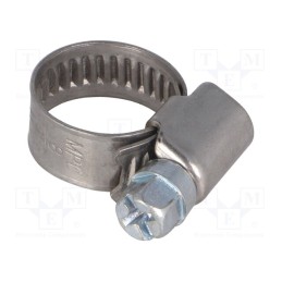 10 pcs : D2008016 - Worm gear clamp, W: 9mm, Clamping: 8÷16mm, chrome steel AISI 430