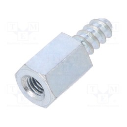 50 pcs : 225ST3.5X08 - Screwed spacer sleeve, 8mm, Int.thread: M3, Ext.thread: ST3,5