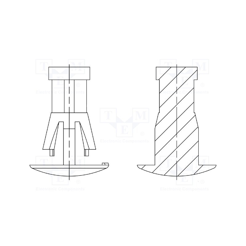 50 pcs : 8G820V41344 - Assembly stud, polyamide 66, L: 7.8mm, snap fastener, natural