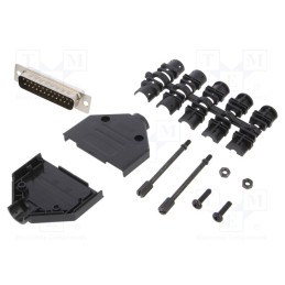 10 pcs : 6355-0032-03 - D-Sub, PIN: 25, plug, male, soldering, for cable, black