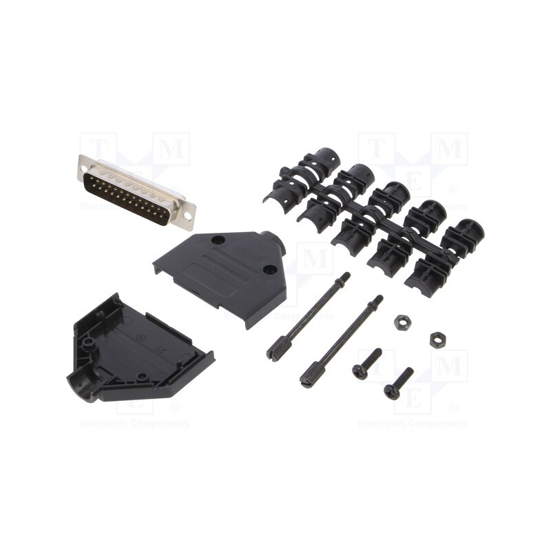 10 pcs : 6355-0032-03 - D-Sub, PIN: 25, plug, male, soldering, for cable, black