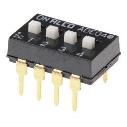 1 pcs - TE Connectivity 4 Way Through Hole DIP Switch SPST