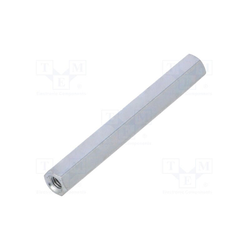 50 pcs : 123X40 - Screwed spacer sleeve, 40mm, Int.thread: M3, hexagonal, steel