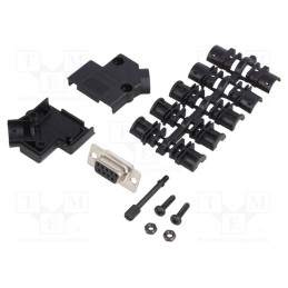 10 pcs : 6355-0034-11 - D-Sub, PIN: 9, plug, female, soldering, for cable, black
