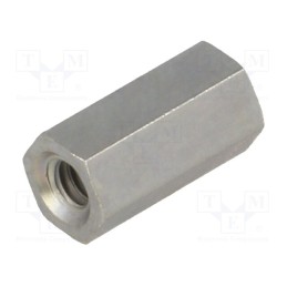 50 pcs : 110X10 - Screwed spacer sleeve, 10mm, Int.thread: UNC4-40, hexagonal