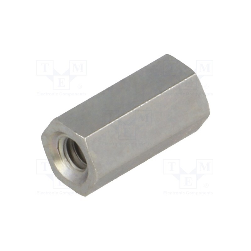 50 pcs : 110X10 - Screwed spacer sleeve, 10mm, Int.thread: UNC4-40, hexagonal