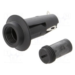 10 pcs : 502910 - Fuse holder, 5x20mm, 10A, on panel, 250VAC, Cutout: Ø12.7mm, IP40