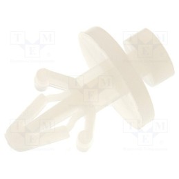 50 pcs : MS-6 - PCB distance, polyamide, L: 6.4mm, bayonet,snap fastener, natural