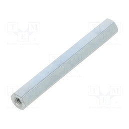 50 pcs : 122X40 - Screwed spacer sleeve, 40mm, Int.thread: M2,5, hexagonal, steel