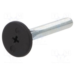 10 pcs : LX.30-SW17-M10X63-S - Foot, rigid,with screwdriver slot,with lever, Base dia: 30mm