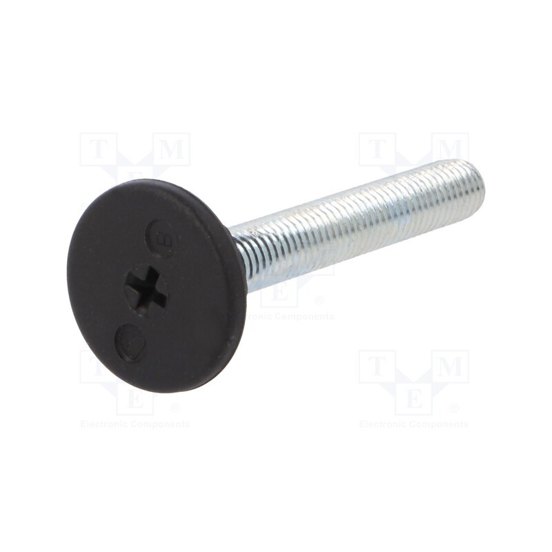 10 pcs : LX.30-SW17-M10X63-S - Foot, rigid,with screwdriver slot,with lever, Base dia: 30mm