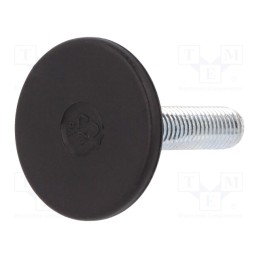 10 pcs : LX.40-SW17-M10X42-S - Foot, rigid,with screwdriver slot,with lever, Base dia: 40mm