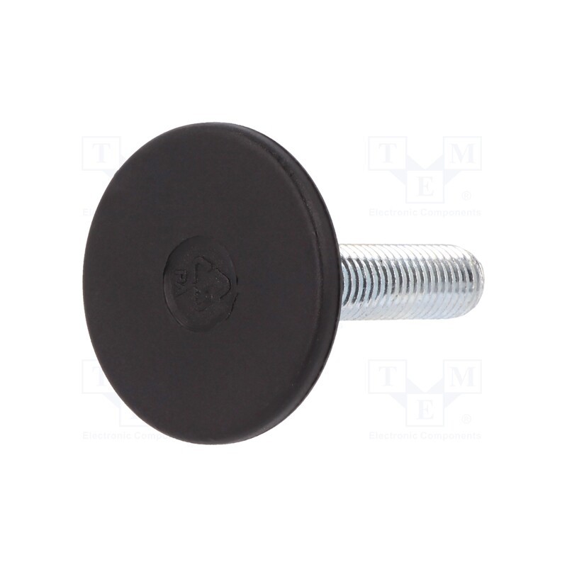 10 pcs : LX.40-SW17-M10X42-S - Foot, rigid,with screwdriver slot,with lever, Base dia: 40mm