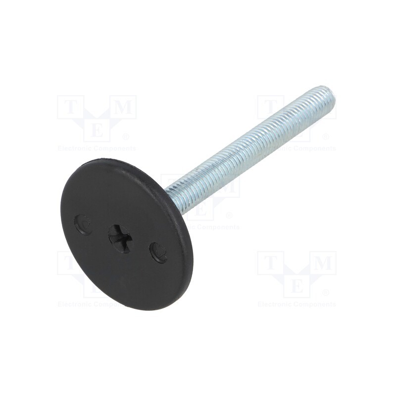 10 pcs : LX.40-SW17-M8X72-S - Foot, rigid,with screwdriver slot,with lever, Base dia: 40mm, M8