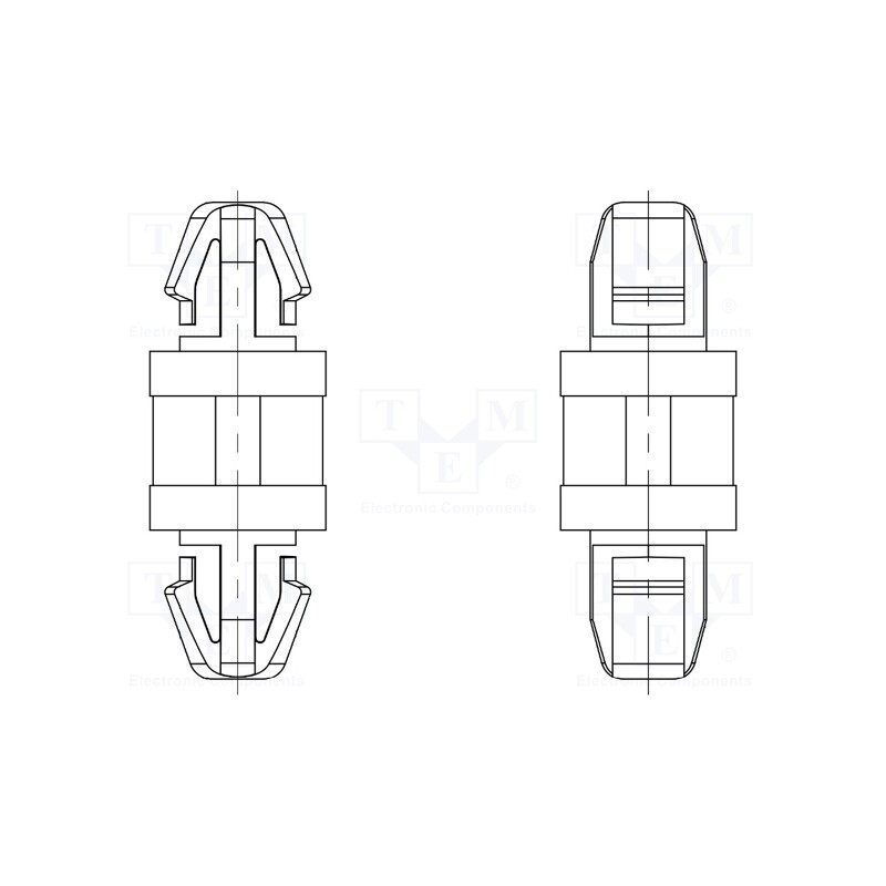 50 pcs : 8G817V40408 - PCB distance, polyamide 66, L: 16mm, latch/latch, natural, UL94V-2