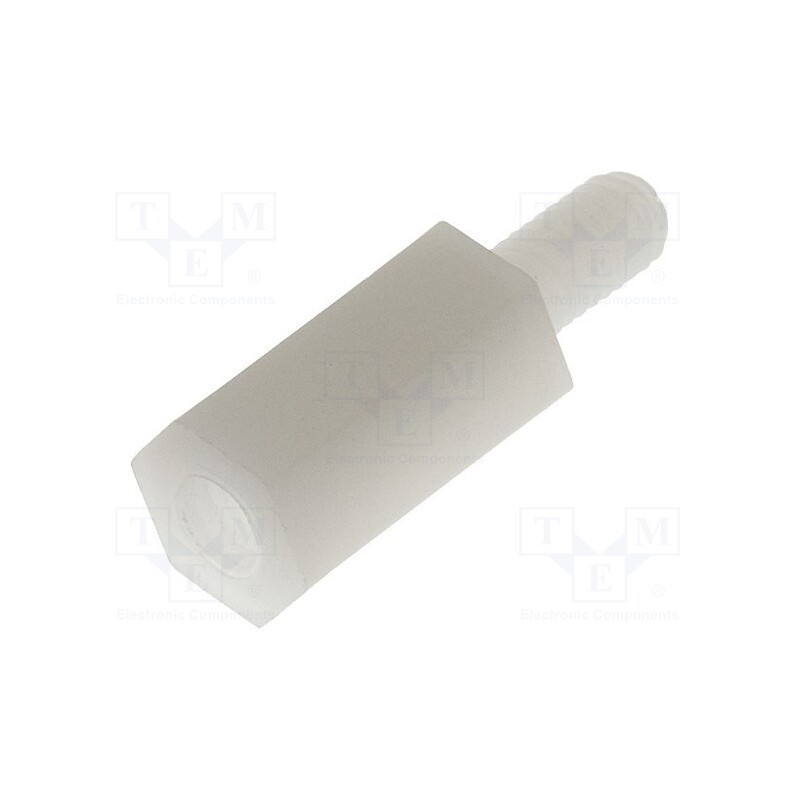 50 pcs : TP-10 - Screwed spacer sleeve, hexagonal, polyamide, M3, M3, 10mm