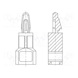 50 pcs : 8G816V40341 - Assembly stud, polyamide 66, L: 12.7mm, Plate mount.hole dia: 4mm