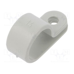 50 pcs : 255 14 LGR - Fixing clamp, Cable P-clips, ØBundle : 14mm, W: 10mm, polyamide