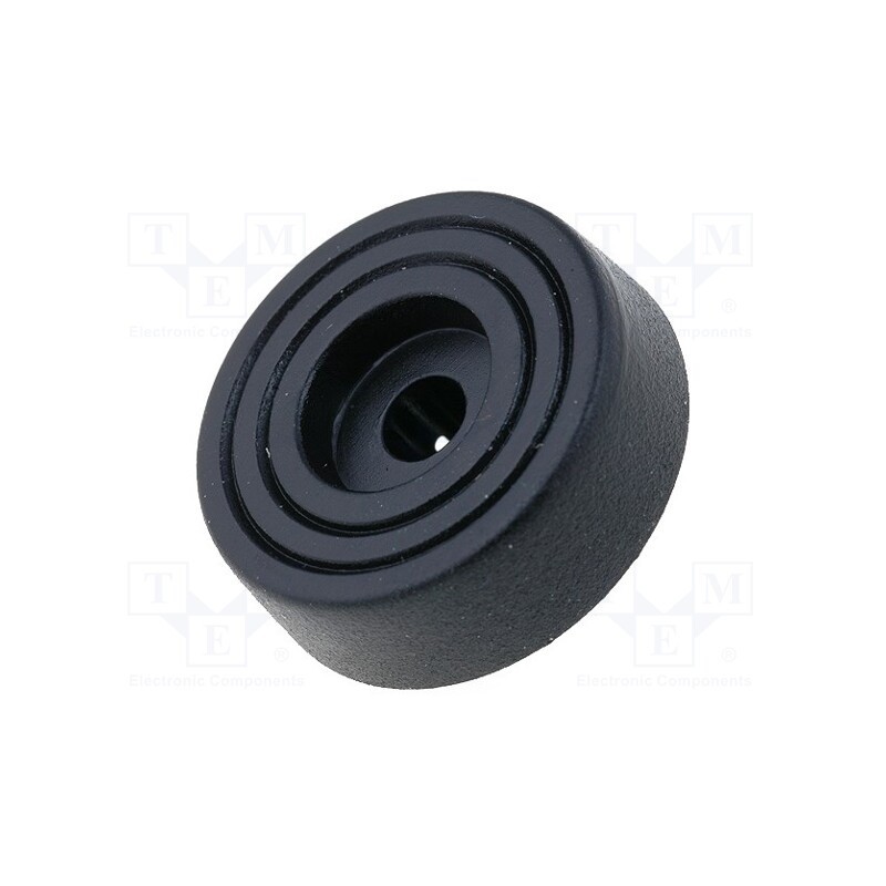 50 pcs : FF-1 - Quick mounting foot, black, polyetylene, A: 8mm, B: 20.8mm, D: 6.4mm