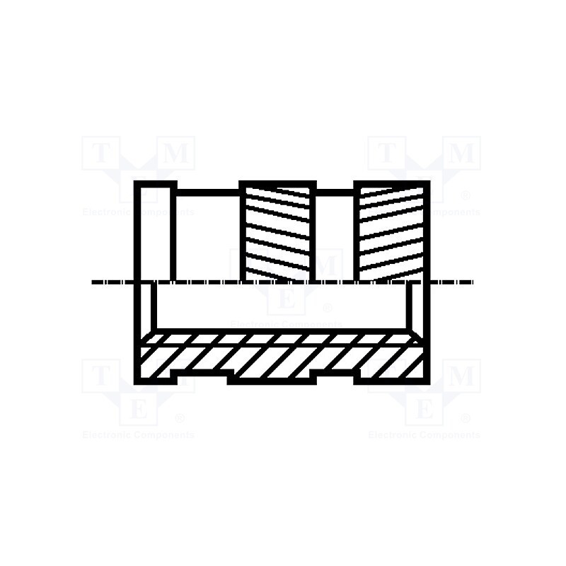 50 pcs : 1386905 - Threaded insert, brass, without coating, M6, BN 1052, L: 12.7mm