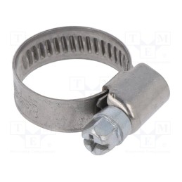 10 pcs : D2012022 - Worm gear clamp, W: 9mm, Clamping: 12÷22mm, chrome steel AISI 430