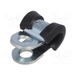 10 pcs : LKD10512 - Fixing clamp, ØBundle : 5mm, W: 12mm, steel, Cover material: EPDM
