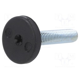 10 pcs : LX.25-SW13-M8X34-S - Foot, rigid,with screwdriver slot,with lever, Base dia: 25mm, M8