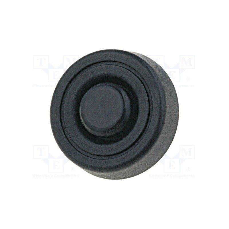 50 pcs : FF-14 - Quick mounting foot, black, polyetylene, A: 8mm, B: 19.5mm, D: 5mm