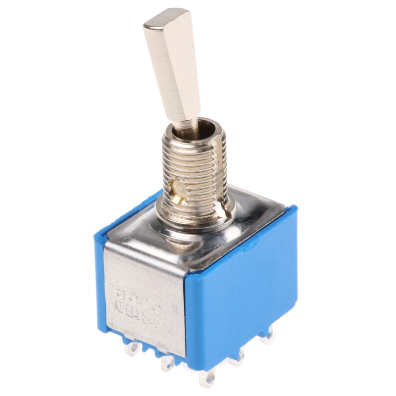 1 pcs - APEM Toggle Switch, Panel Mount, On-On, 3PDT, Solder Terminal