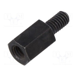 50 pcs : 226X10SW - Screwed spacer sleeve, 10mm, Int.thread: M4, Ext.thread: M4, steel
