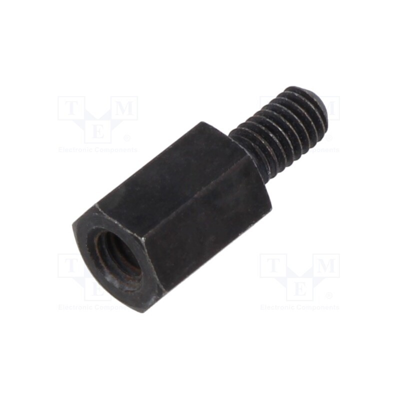 50 pcs : 226X10SW - Screwed spacer sleeve, 10mm, Int.thread: M4, Ext.thread: M4, steel
