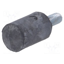 10 pcs : DVA.4-10-15-M4-10-55 - Vibroisolation foot, Ø: 10mm, H: 15mm, Shore hardness: 55±5, 78N