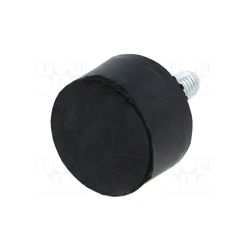 10 pcs : DVA.4-25-15-M6-18-40 - Vibroisolation foot, Ø: 25mm, H: 15mm, Shore hardness: 40±5, 320N