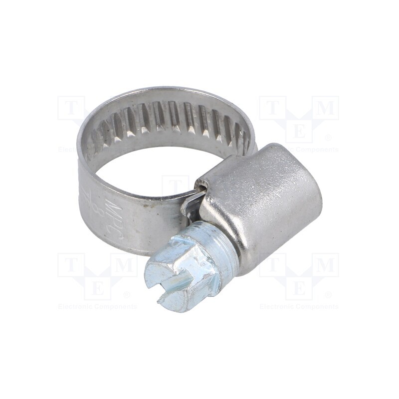 10 pcs : D4008016 - Worm gear clamp, W: 9mm, Clamping: 8÷16mm, chrome steel AISI 430