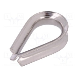 20 pcs : KAUS-6-A4 - Thimble for rope, acid resistant steel A4, for rope, DIN 6899