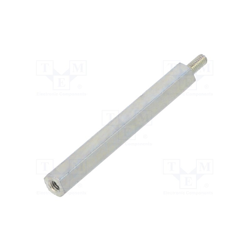 50 pcs : 222X40 - Screwed spacer sleeve, 40mm, Int.thread: M2,5, Ext.thread: M2,5