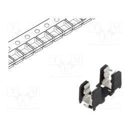 10 pcs : 31.8225 - Fuse holder, cylindrical fuses, SMT, -40÷85°C, 10A, UL94V-0, black