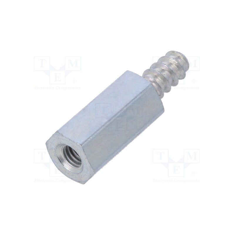 50 pcs : 225ST3.5X12 - Screwed spacer sleeve, 12mm, Int.thread: M3, Ext.thread: ST3,5