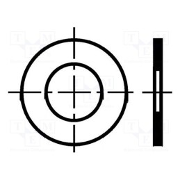 50 pcs : 1273728 - Washer, round, M12, D24mm, h0.5mm, spring steel, DIN 988, BN 748